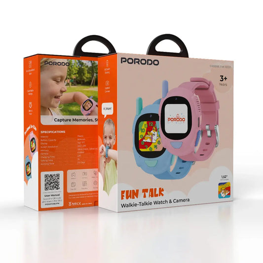 Porodo Fun Talk Walkie-Talkie Watch & Camera
