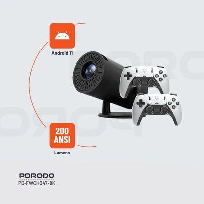 Porodo Gaming Projector with Controllers - Black