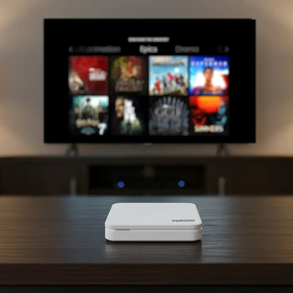 Porodo Echobox Android TV Box with 4K Ultra HD Streaming