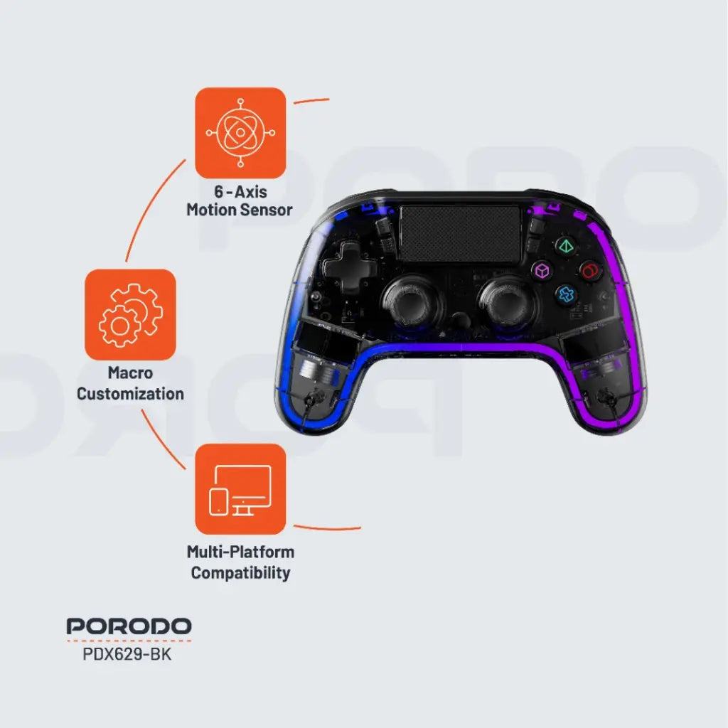 Porodo Gaming Crystal Shell PS4 Controller