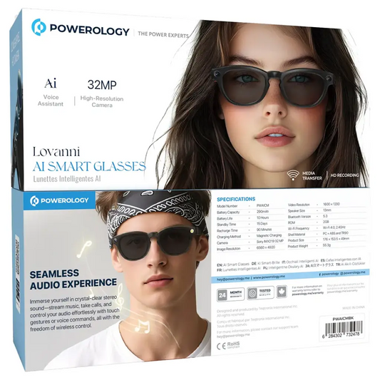 Powerology Lovanni Ai Smart Glasses - Black