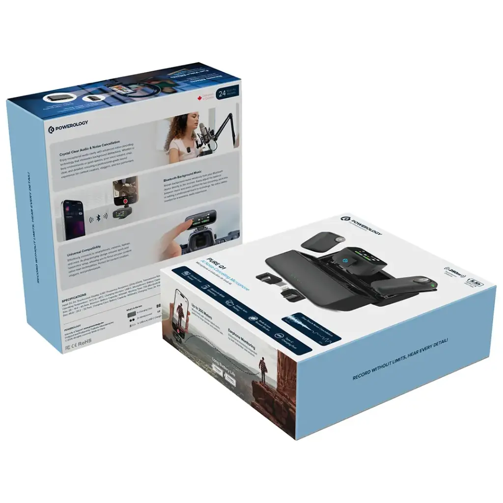 The Powerology Pure Q1 AI Noise-Cancelling Microphone