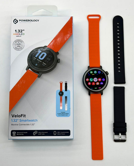 Powerology VeloFit Smartwatch 1.32 Amoled Display
