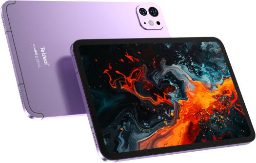 Telzeal P104 Tablet, 10.1" 1280x800 IPS Display, Octa-Core Processor, 16GB RAM, 1TB Storage, 8.0MP Front + 13.0MP Rear Camera, Dual SIM Cards, Android 13, 10000mAh, Puprle | P104